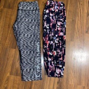Calvin Klein workout Capri leggings. Large. 2 pair
